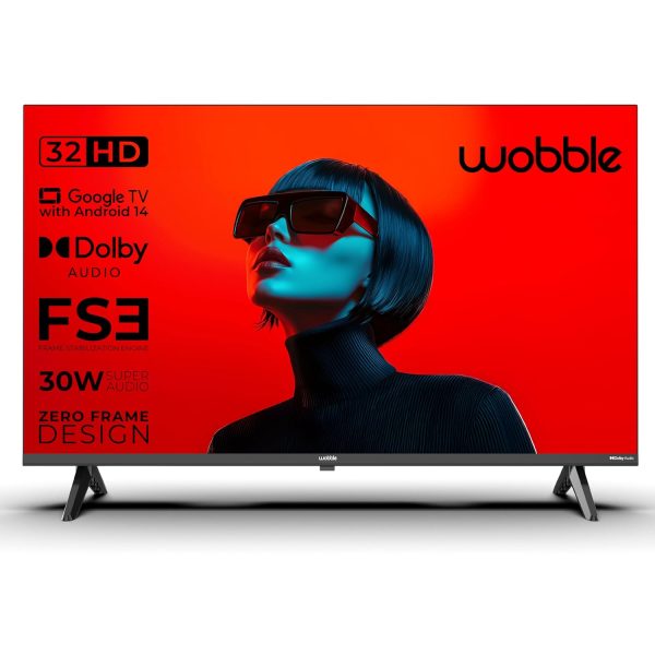 Wobble 32" K Series HD Smart LED TV with Google TV 5.0 TV WB32HDAGU2841D25 - 2 Years Warranty